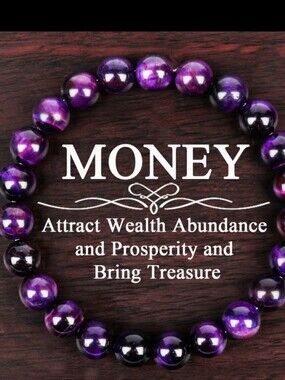 Purple Tiger's Eye Bracelet - Spiritual Wealth Jewelry, Like New